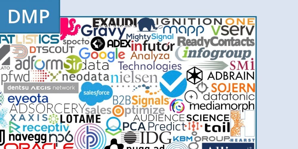 DMP data management platform software logos word cloud
