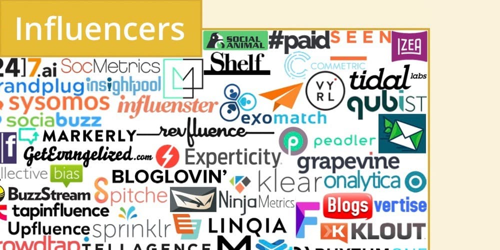 Technology logos for influencer marketing and discovery platforms