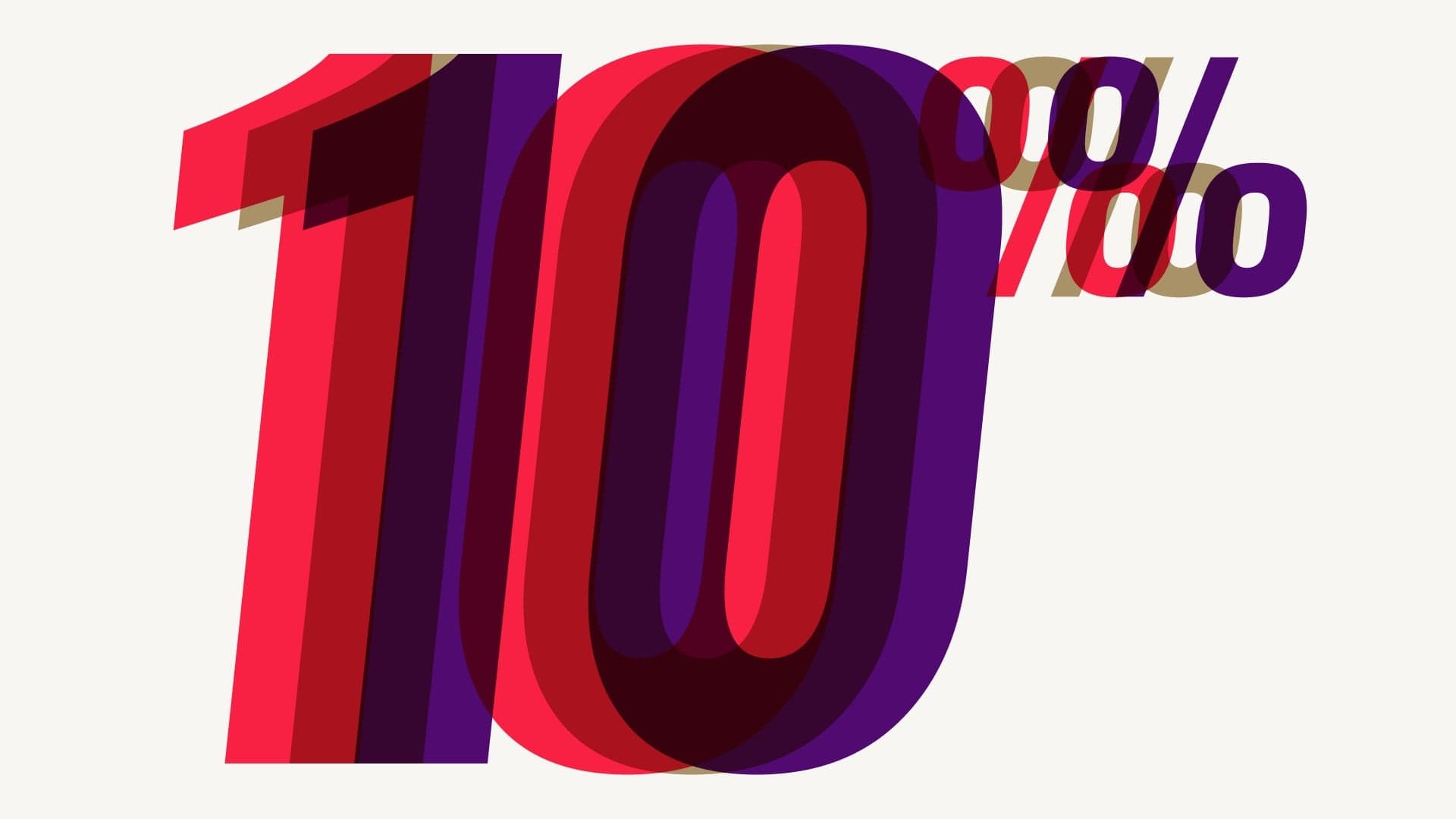 Three-dimensional numbers with red, purple and blue gradient colors
