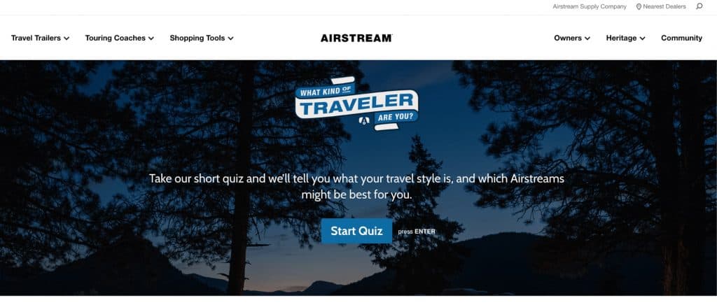 Airstream Homepage