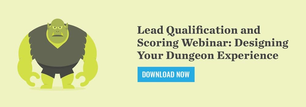 Ogre character from animation on yellow background with 'Lead Qualification' text