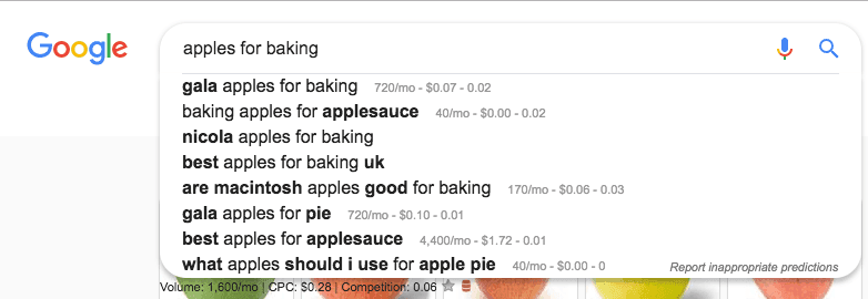 Search Console search type filter interface