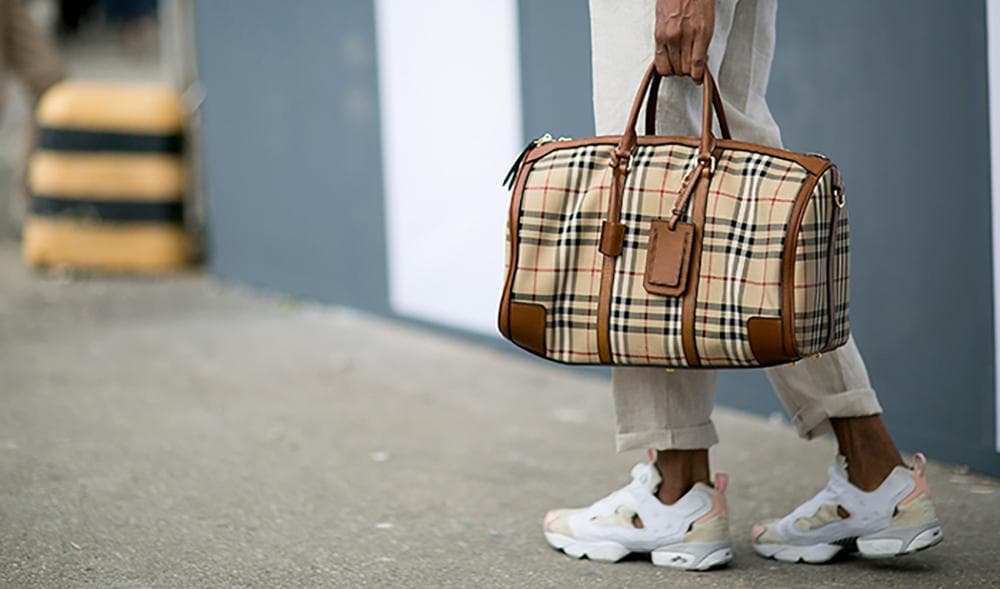 Beige and brown Burberry plaid tartan pattern
