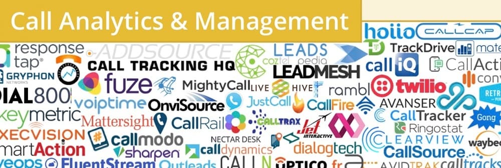 Technology logos for call analytics and management tools