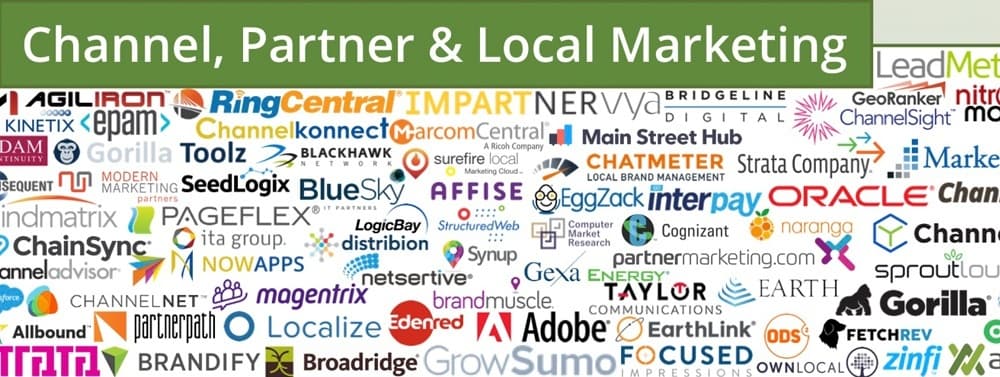 Channel, partner, and local marketing vendor logos