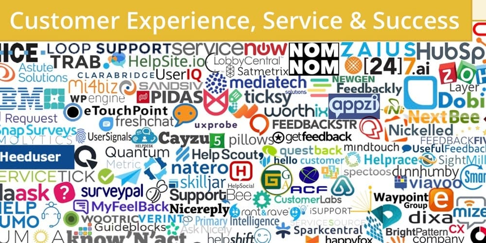 Technology logos for customer experience platforms