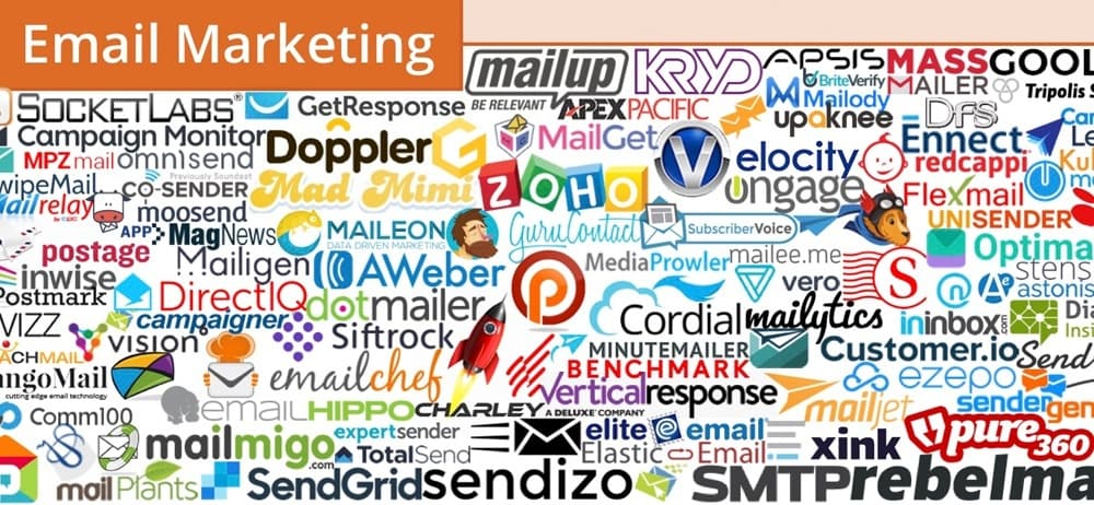 Technology logos for email marketing platforms