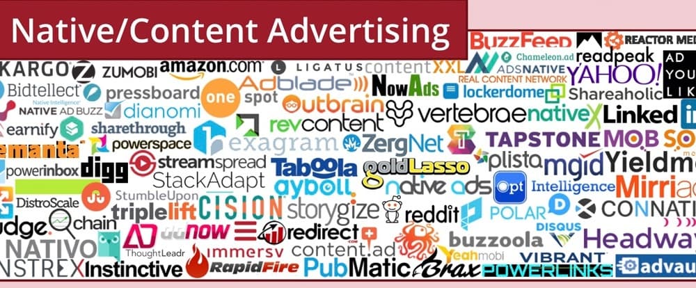 Technology logos for native and content advertising platforms
