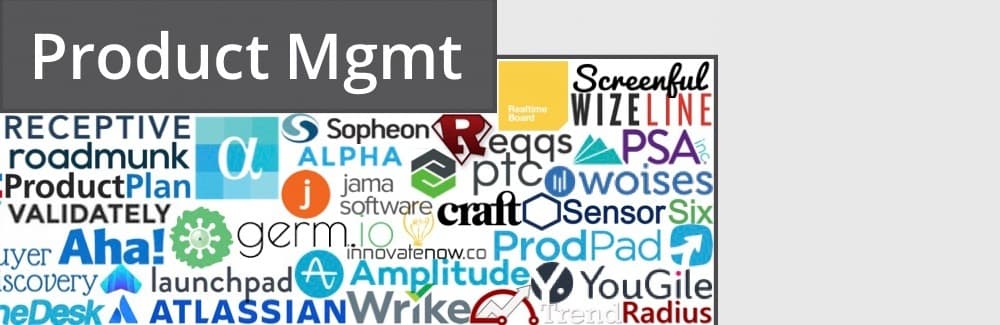 Product Management software logos word cloud
