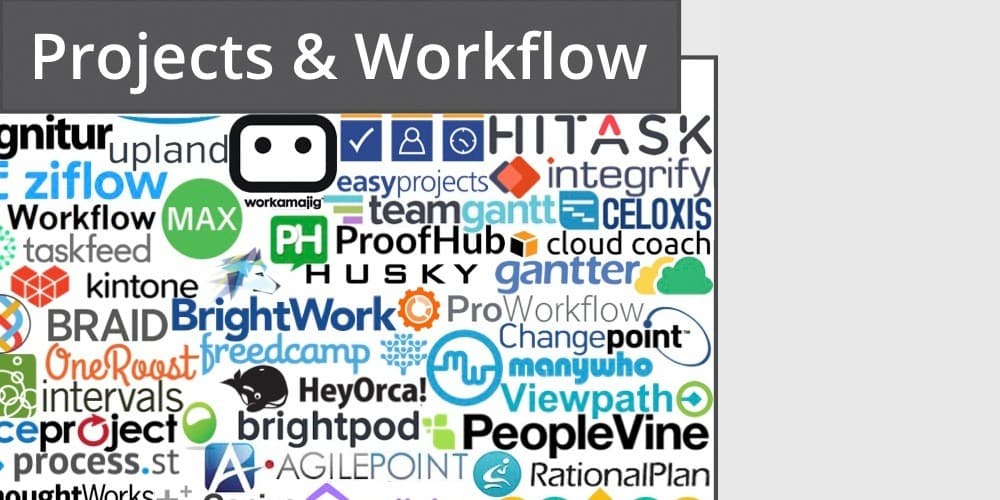 Projects & Workflow software logos word cloud