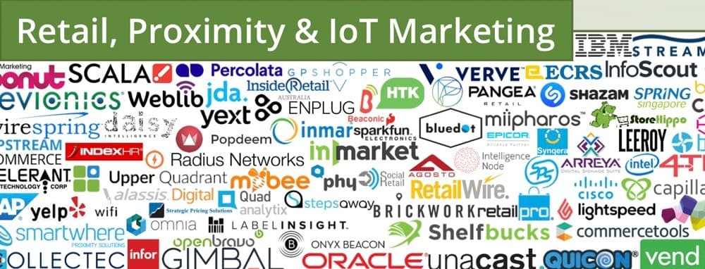 Technology logos for retail proximity and IoT marketing tools