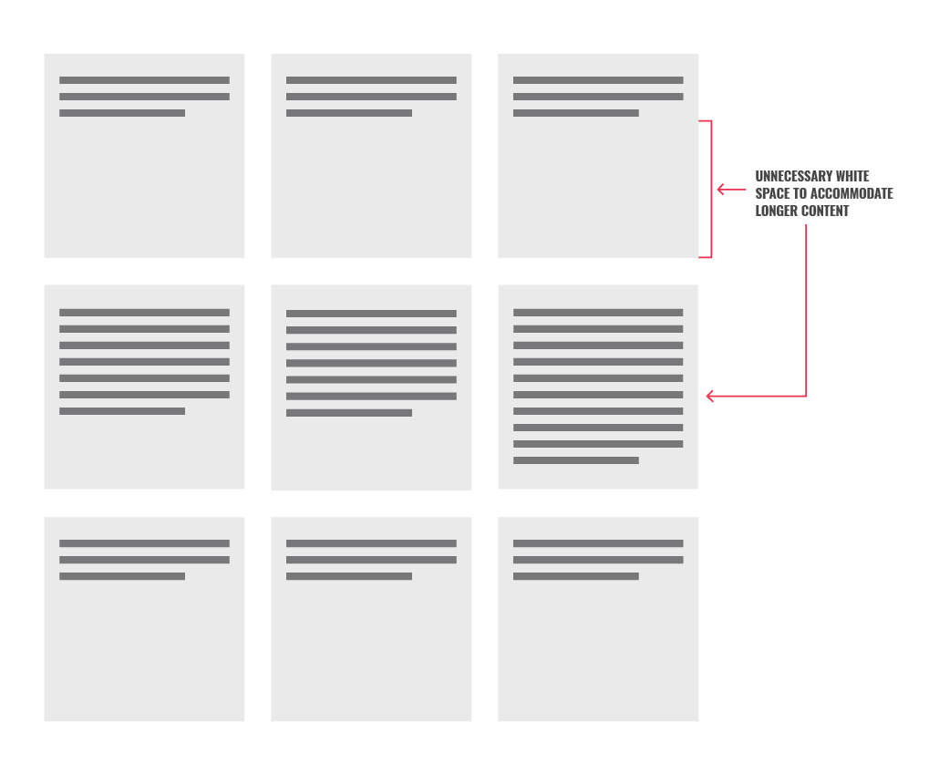 Diagram showing flexbox layout comparison with content distribution examples