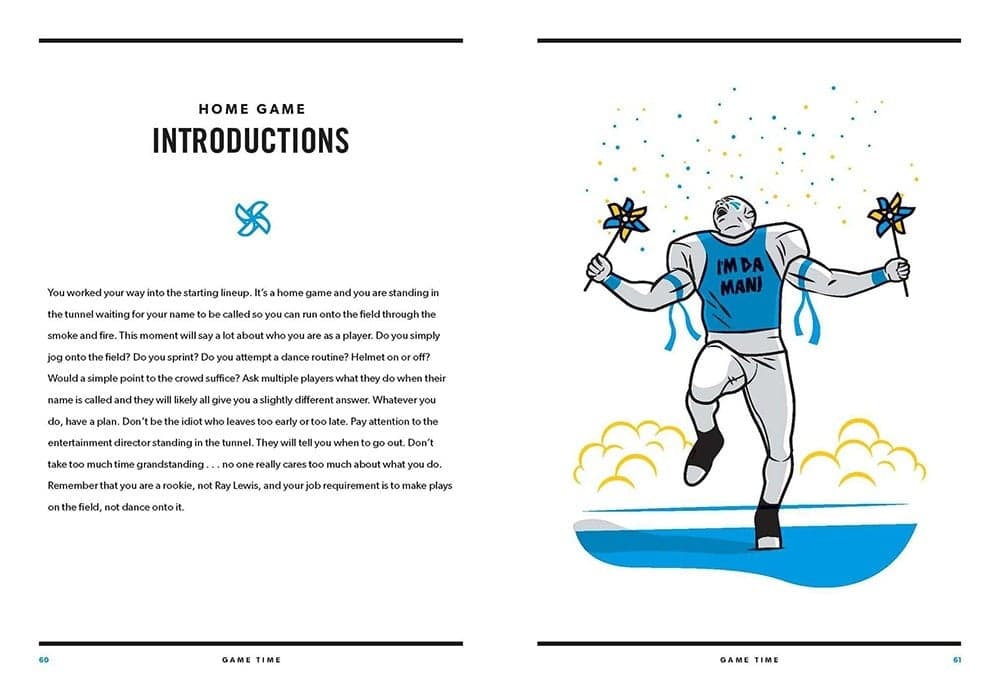 Illustration of a player in home game introductions with text about playing strategy and performance expectations