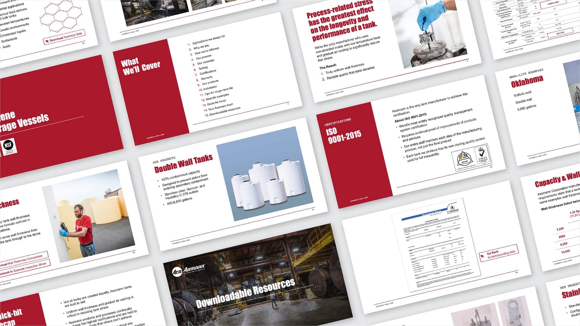 Case study materials layout featuring presentation slides and product documentation