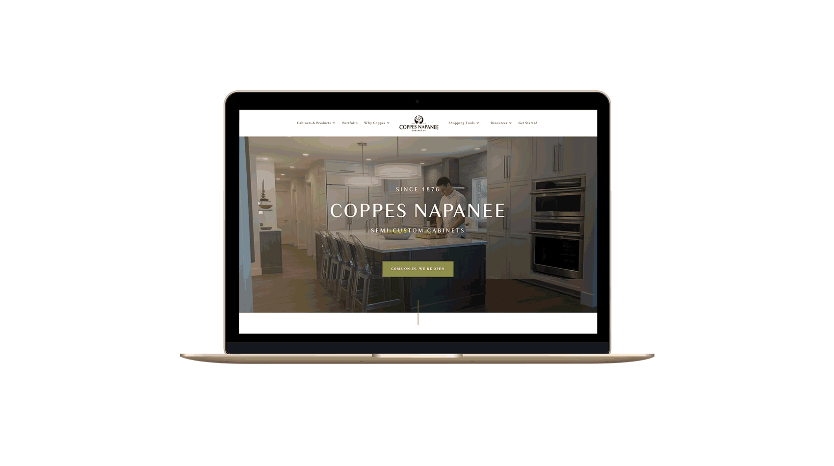 Coppes website homepage mockup on laptop and mobile devices
