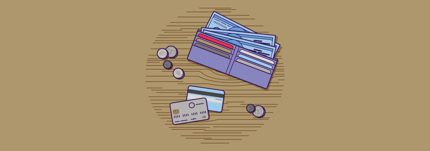 wallet and credit cards illustration