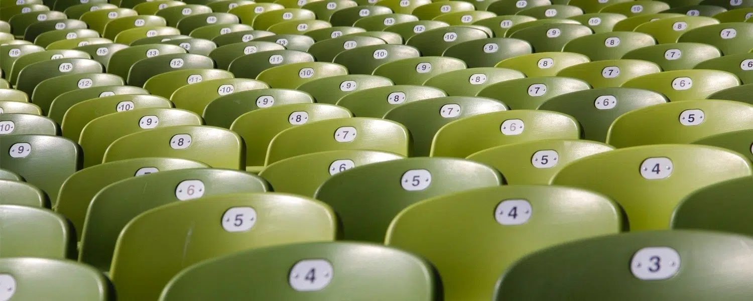 green bleacher seats