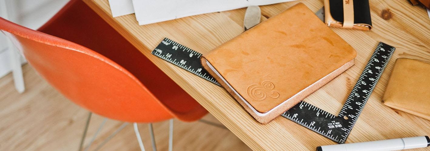 table covered in design tools