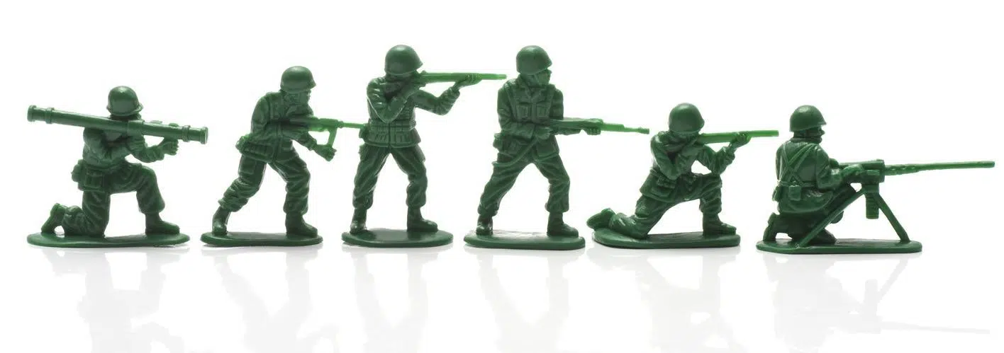 Line of toy soldiers