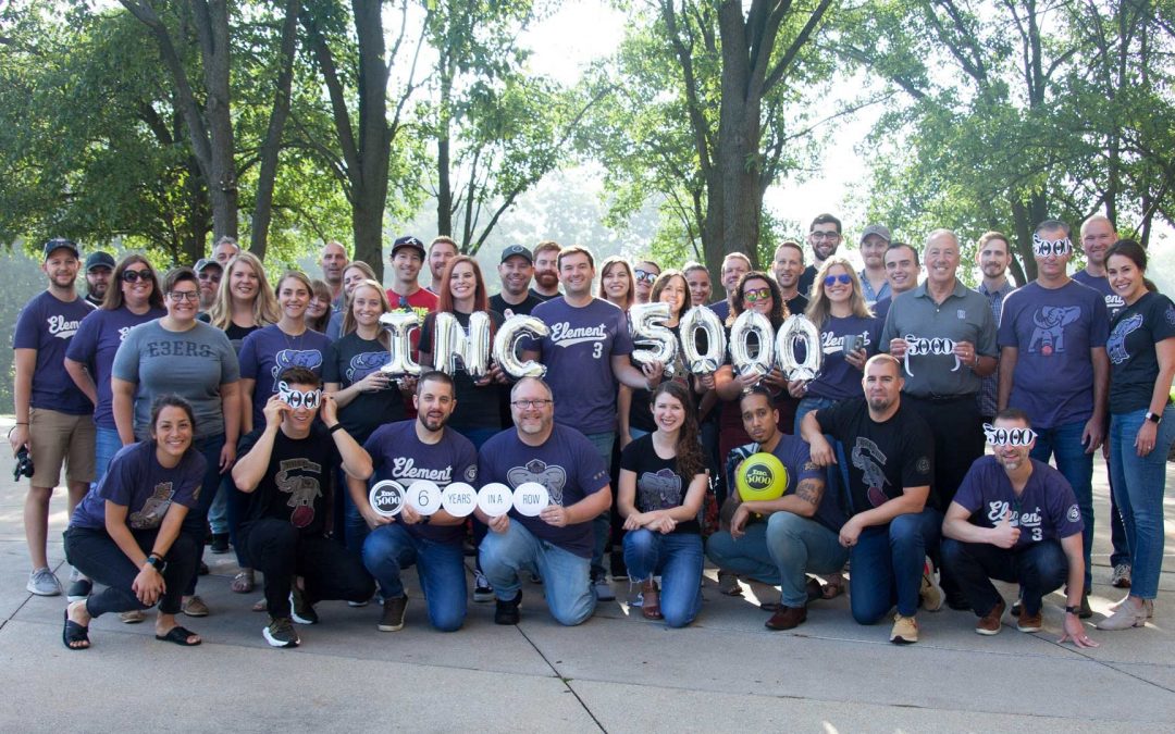 Element Three Ranks on Inc. 5000 List for Sixth Consecutive Year