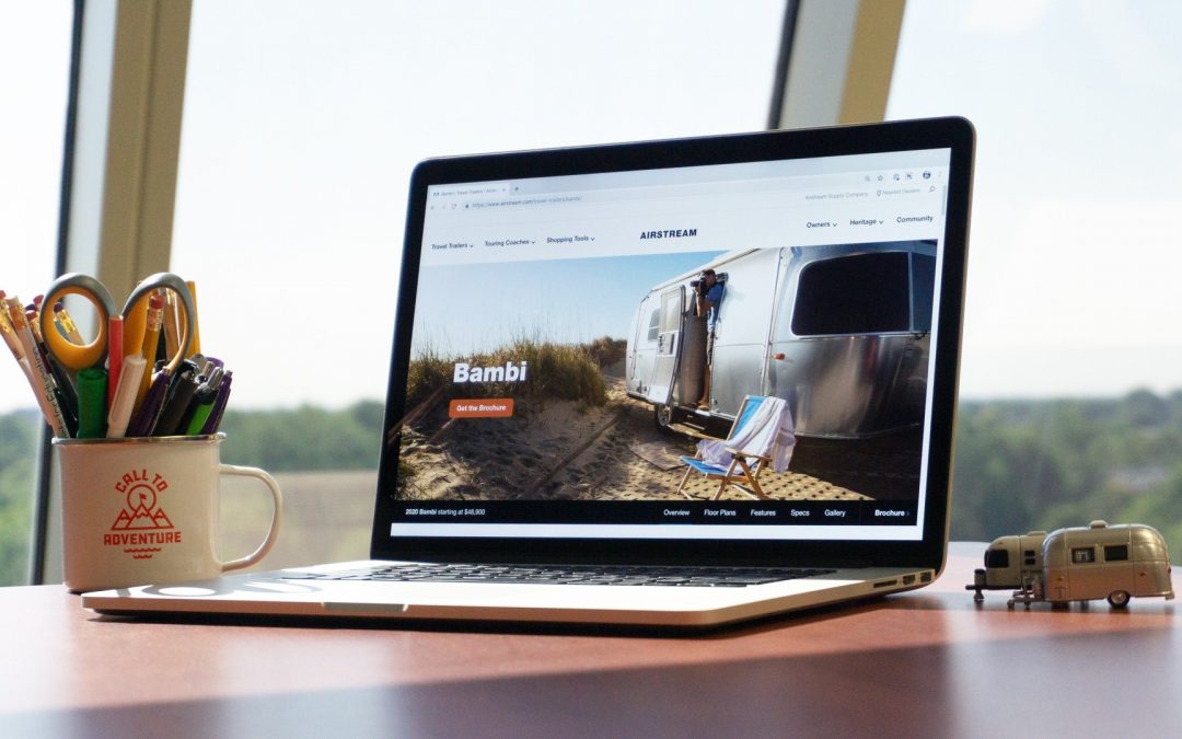 Airstream Homepage on Laptop on Desk