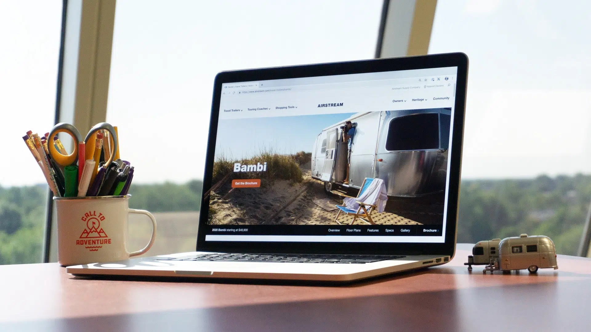 Airstream Homepage on Laptop on Desk