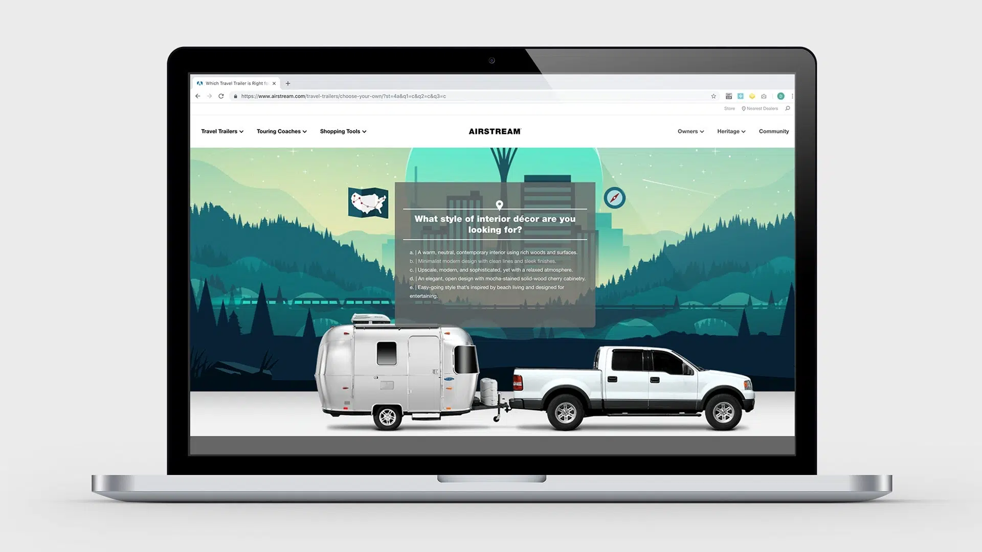 Airstream Website Mocked Up on Deskop Laptop Tablet and Mobile Device