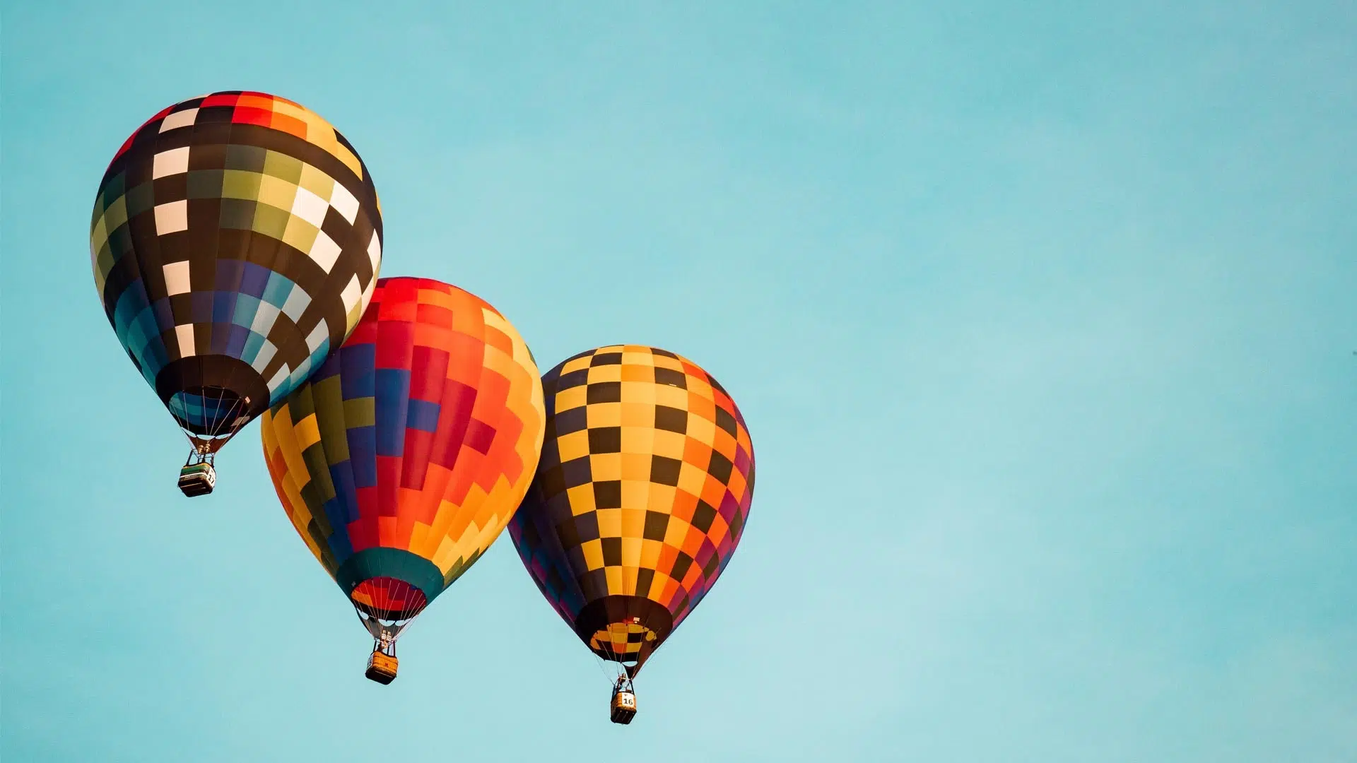 Three Hot Air Balloons in the Sky