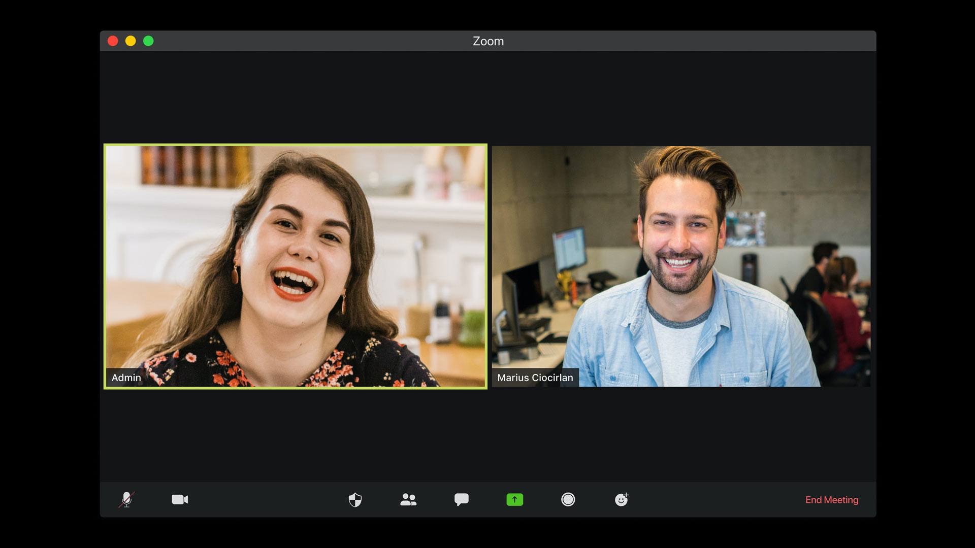 Zoom Video Chat with Two People