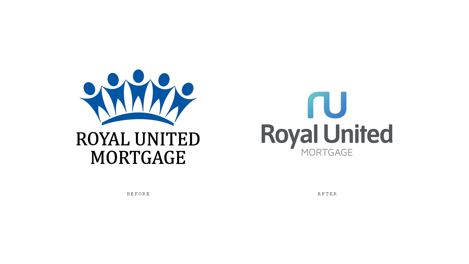 Royal United Mortgage Logo Before and After
