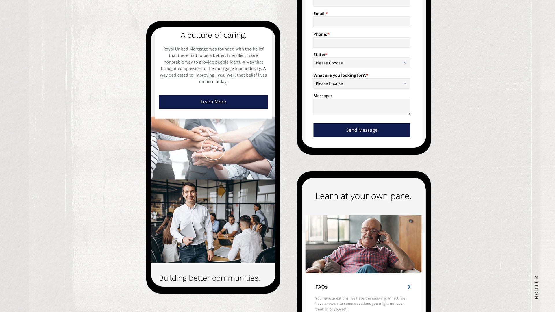 Royal United Mortgage Website on Smart Phone