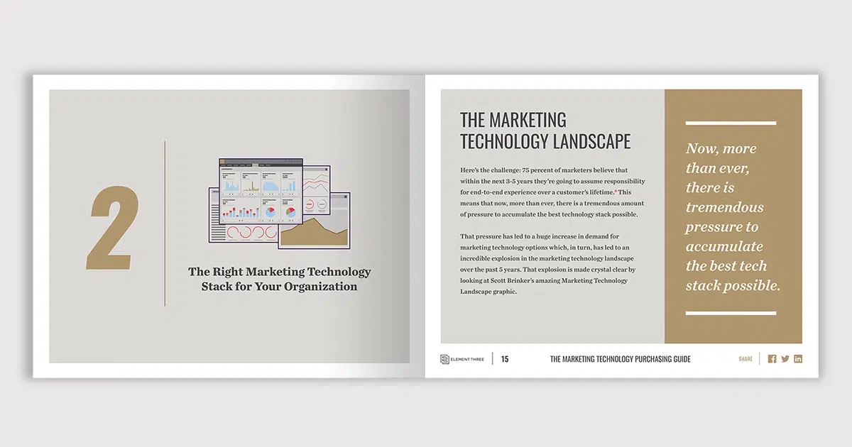 illustrated spread of marketing technology ebook