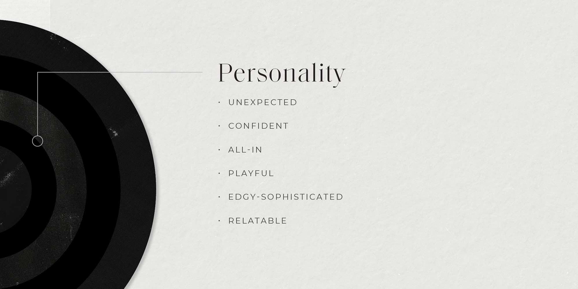 The personality section of the brand wheel