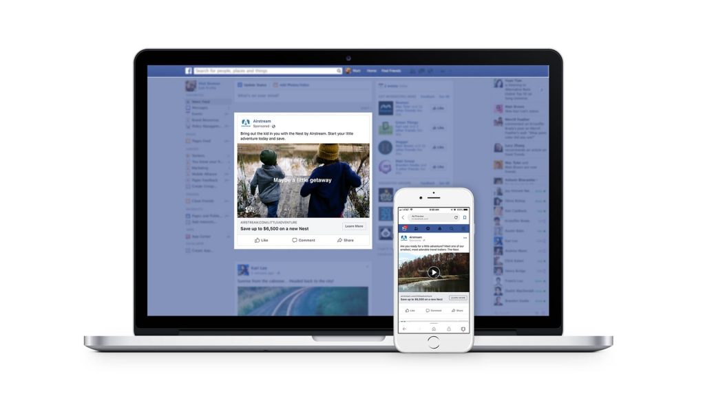 Airstream Little Adventures Campaign on Facebook Desktop and Smartphone