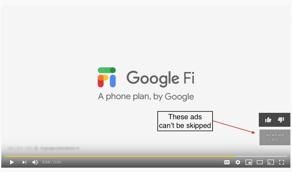 Examples of YouTube Non-Skippable Ads