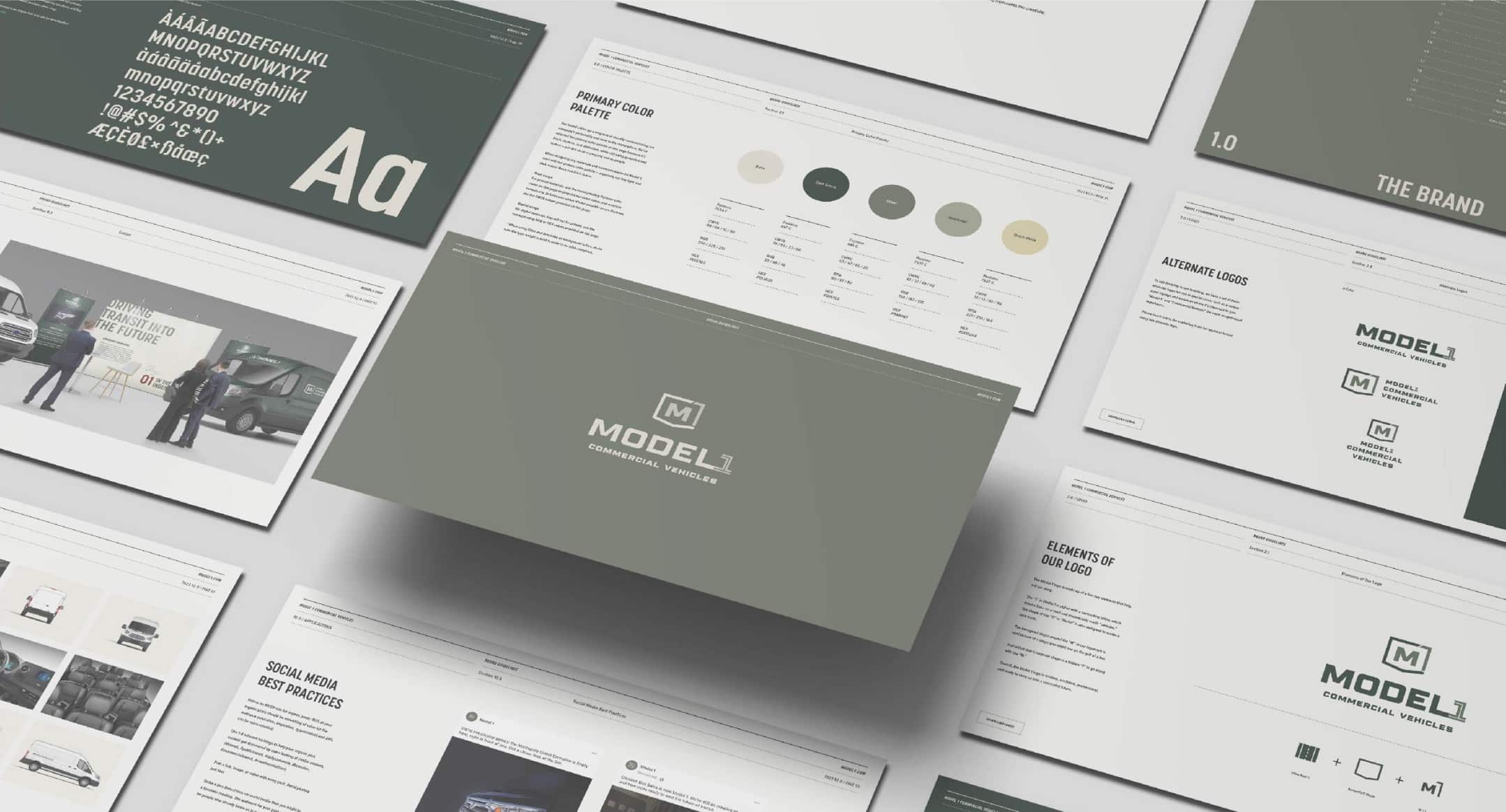 Model 1 Branded Assets collage style guide