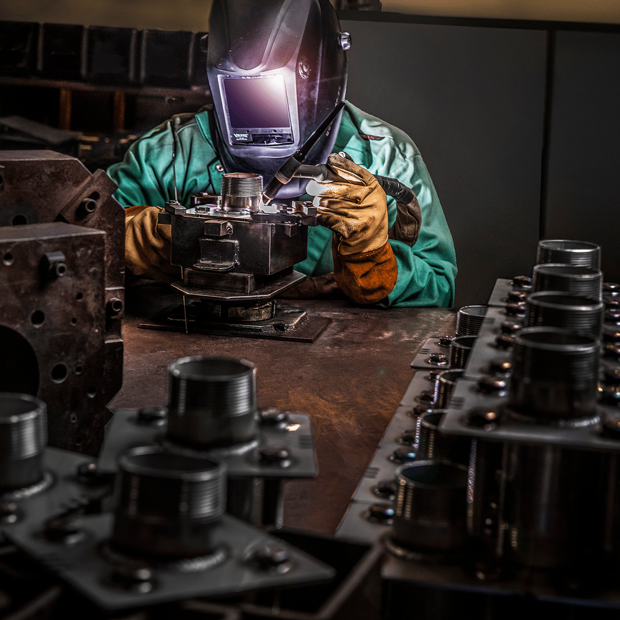 Man soldering